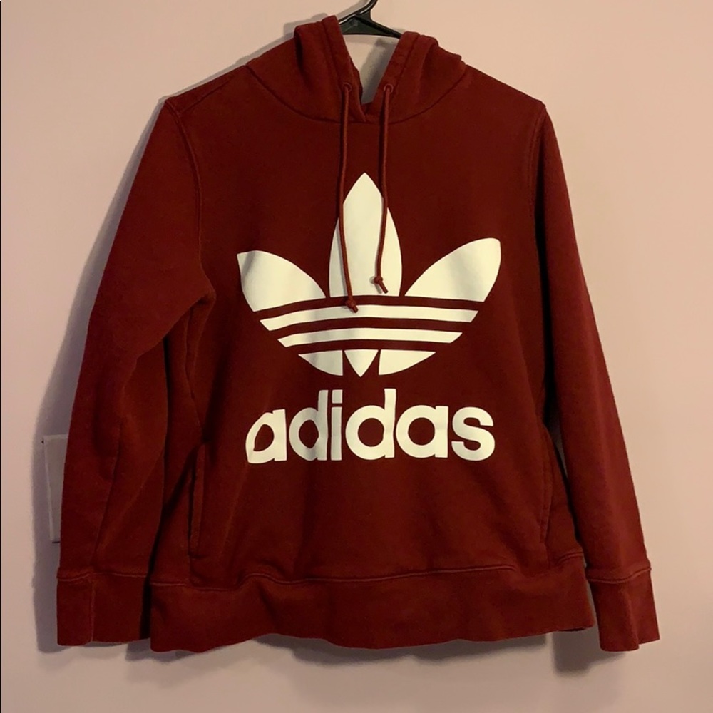 Adidas maroon hoodie size M